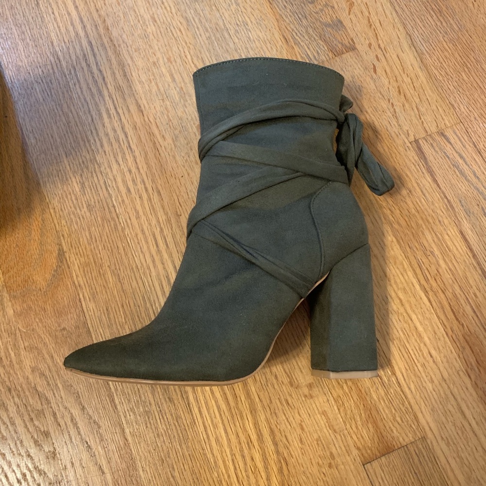 Green lace up boots